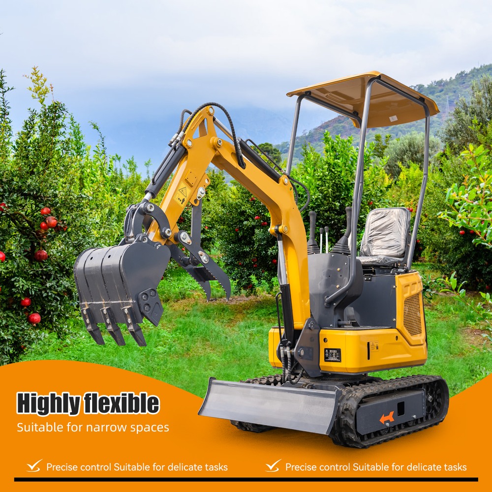 13.5hp Mini Tracked Excavator with Hydraulic Grab and Thumb Grip. Suitable for Fa
