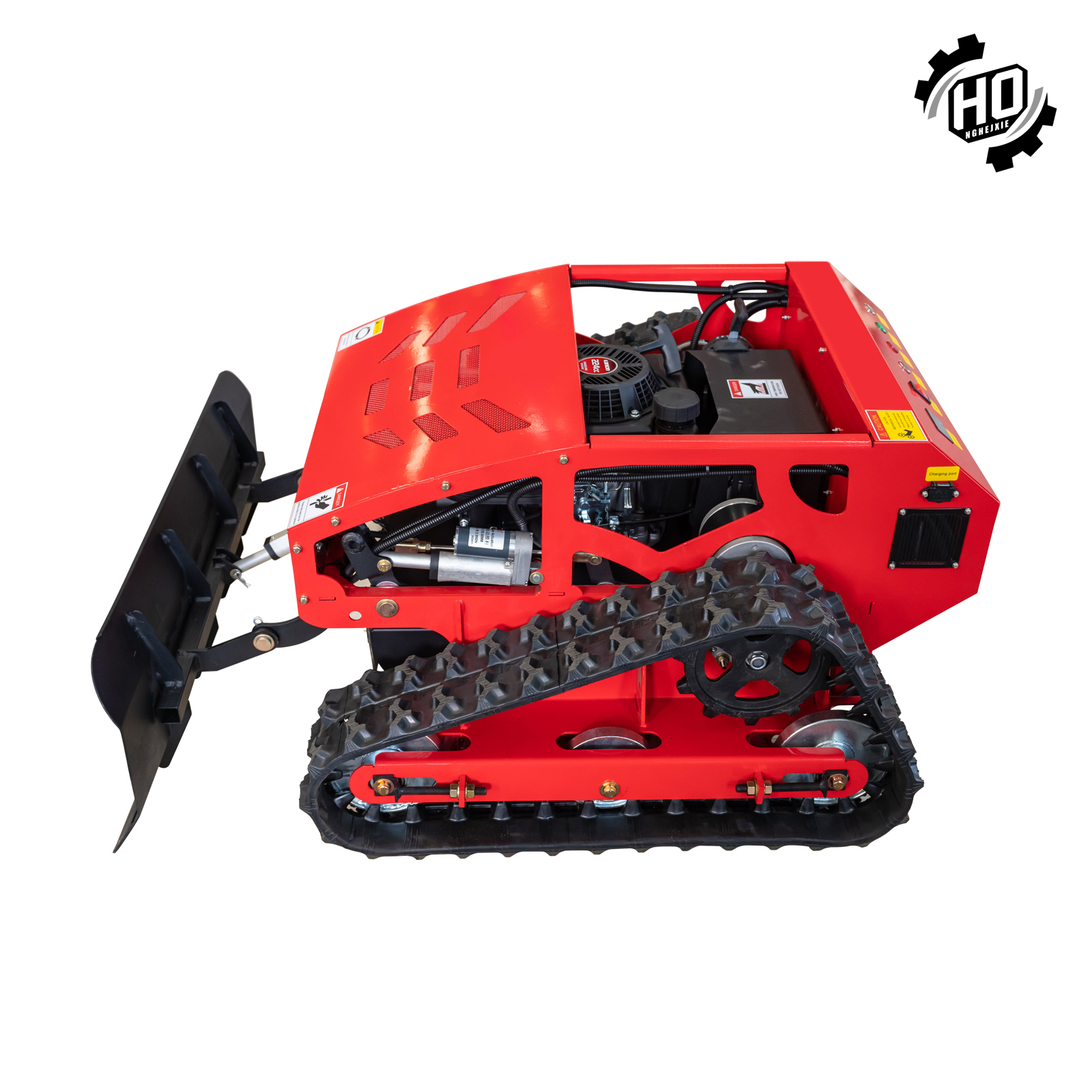 Tracked Remote Control Mower with Snowplow, 21.65 Inch Cutting Width